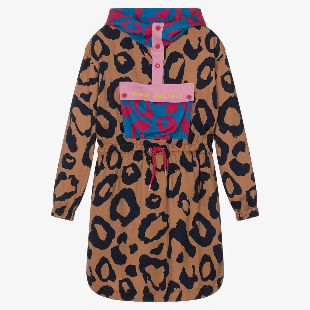 MARC JACOBS - فستان هودي بطبعة الفهد فيسكوز تويل لون بني | Childrensalon