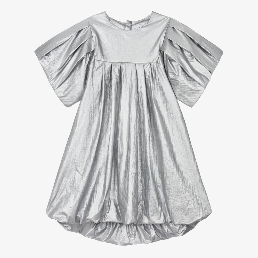 MARC JACOBS-Teen Girls Metallic Silver Puffed Dress | Childrensalon Outlet