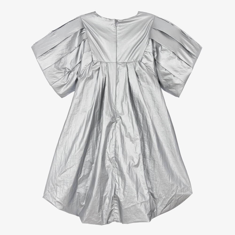 MARC JACOBS-Teen Girls Metallic Silver Puffed Dress | Childrensalon Outlet
