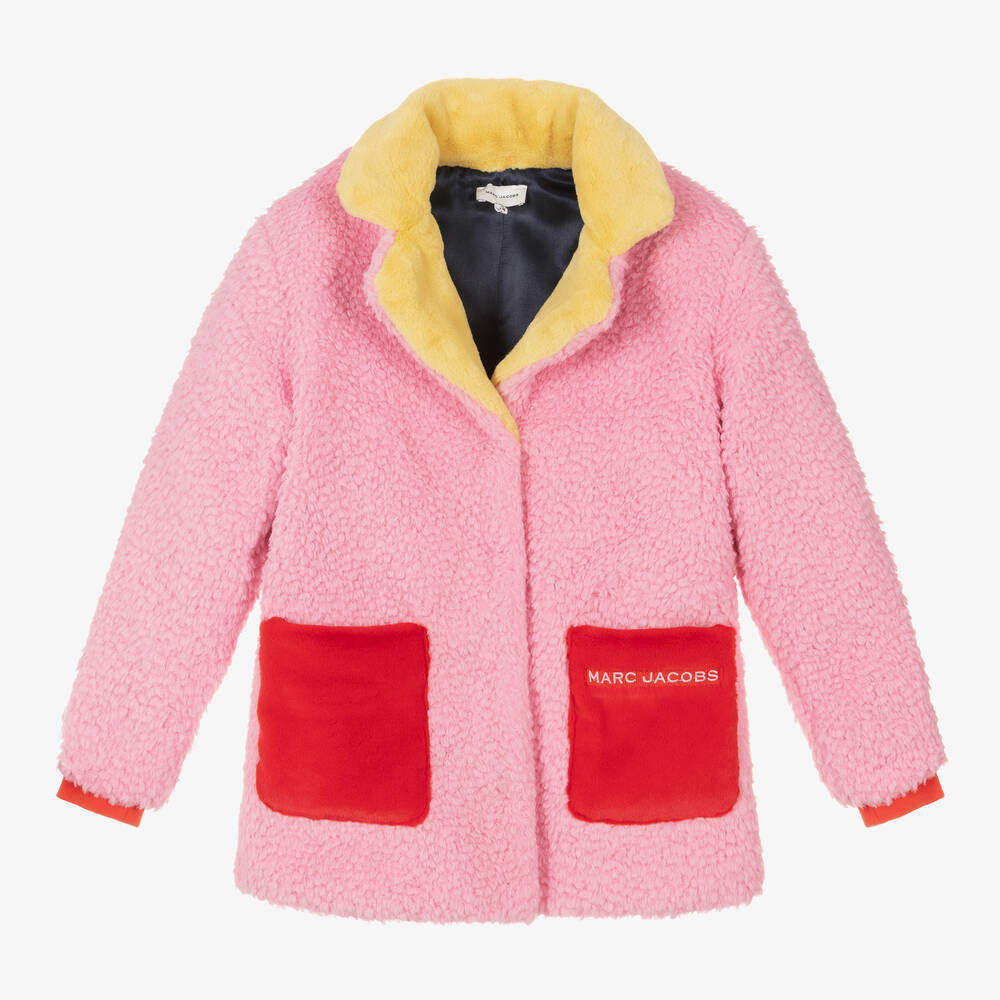 MARC JACOBS - Teen Girls Pink Faux Fur Coat | Childrensalon