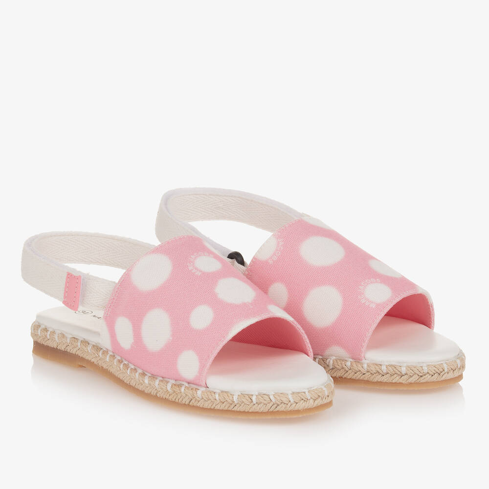 MARC JACOBS-Teen Girls Pink Polka Dot Espadrille Sandals | Childrensalon Outlet