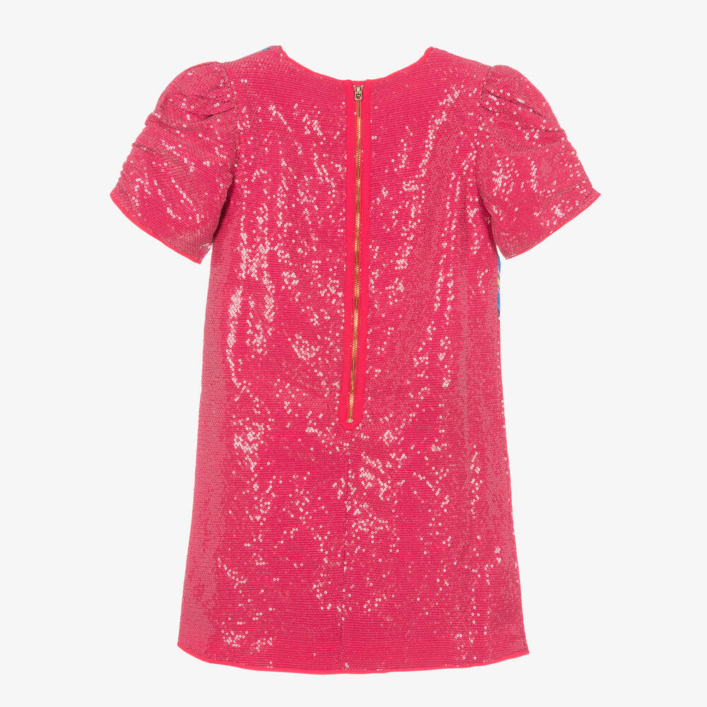 MARC JACOBS - Teen Girls Pink Sequin Snapshot Bag Dress