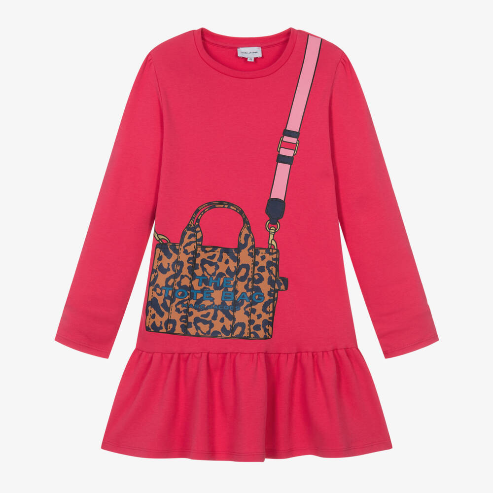 MARC JACOBS - Розовое платье с принтом-сумкой  | Childrensalon