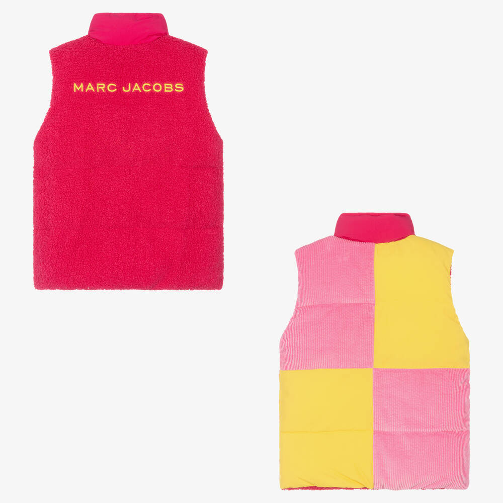 MARC JACOBS-Teen Girls Reversible Pink & Yellow Gilet | Childrensalon Outlet