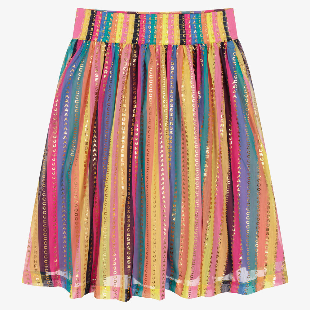 MARC JACOBS-Teen Girls Striped Chiffon Logo Skirt | Childrensalon Outlet