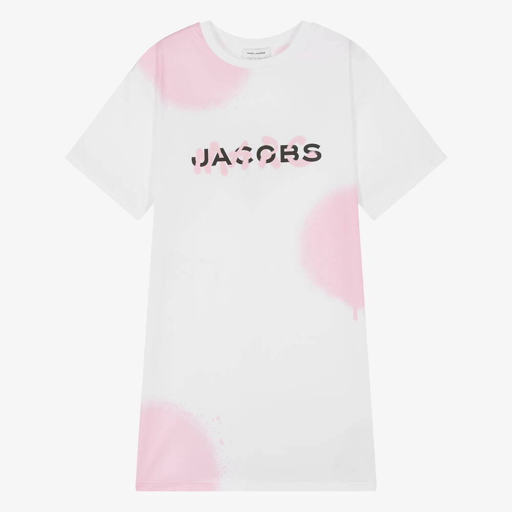 MARC JACOBS-Teen Girls White Cotton Spray Paint Dress | Childrensalon Outlet