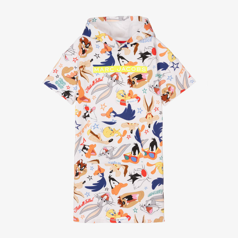 MARC JACOBS-فستان تينز بناتي قطن لون أبيض | Childrensalon Outlet