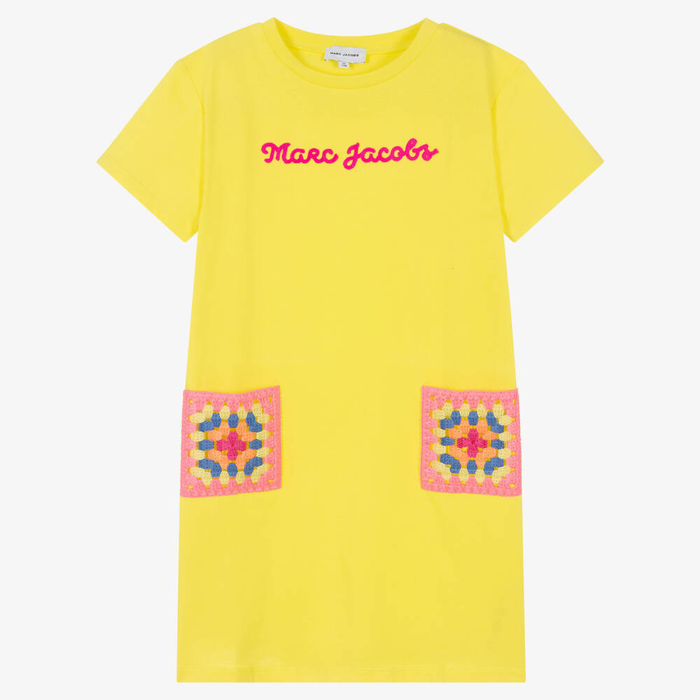 MARC JACOBS - فستان تينز بناتي قطن لون أصفر | Childrensalon