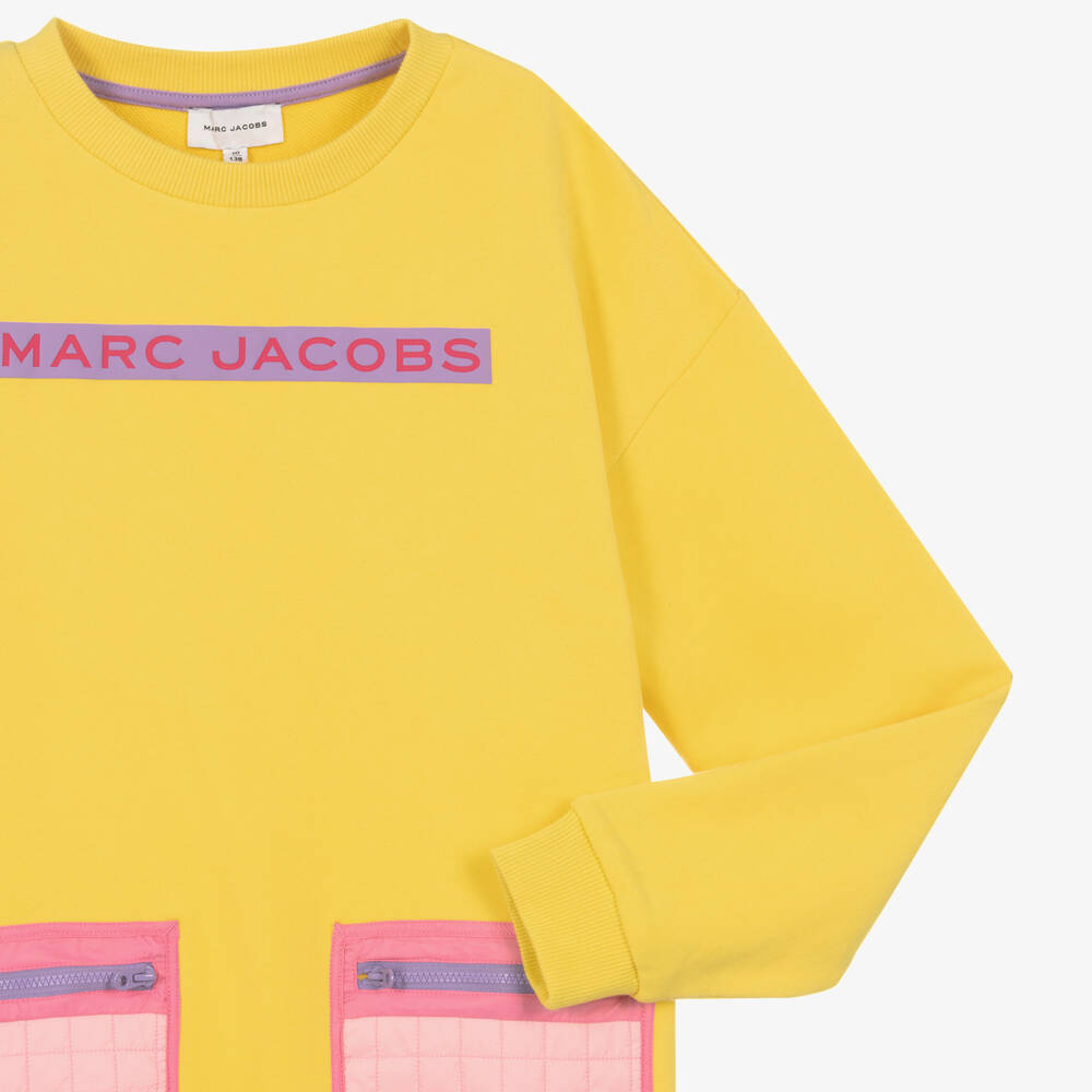 MARC JACOBS-Teen Girls Yellow Cotton Pocket Dress | Childrensalon Outlet