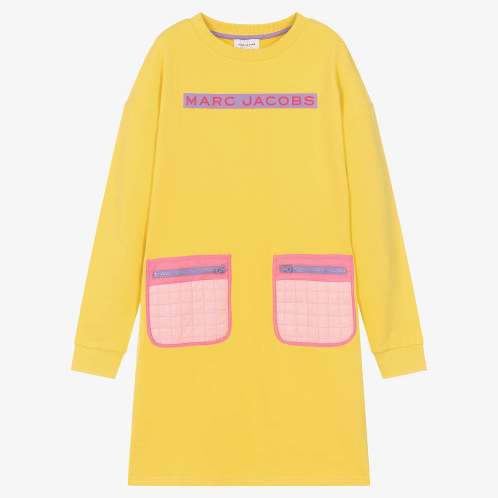 MARC JACOBS - Robe jaune en coton à poches ado fille | Childrensalon