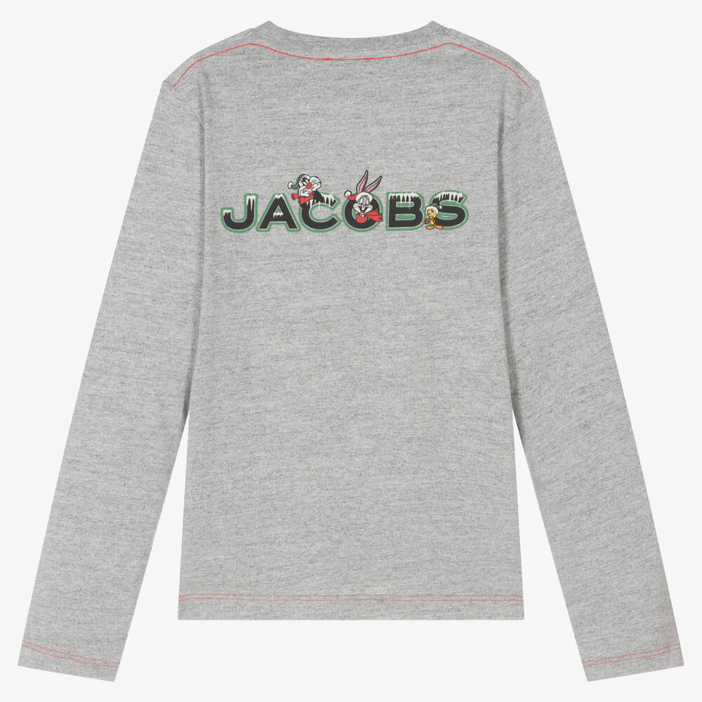 MARC JACOBS-توب بطبعة لوني تيونز قطن عضوي لون رمادي تينز | Childrensalon Outlet