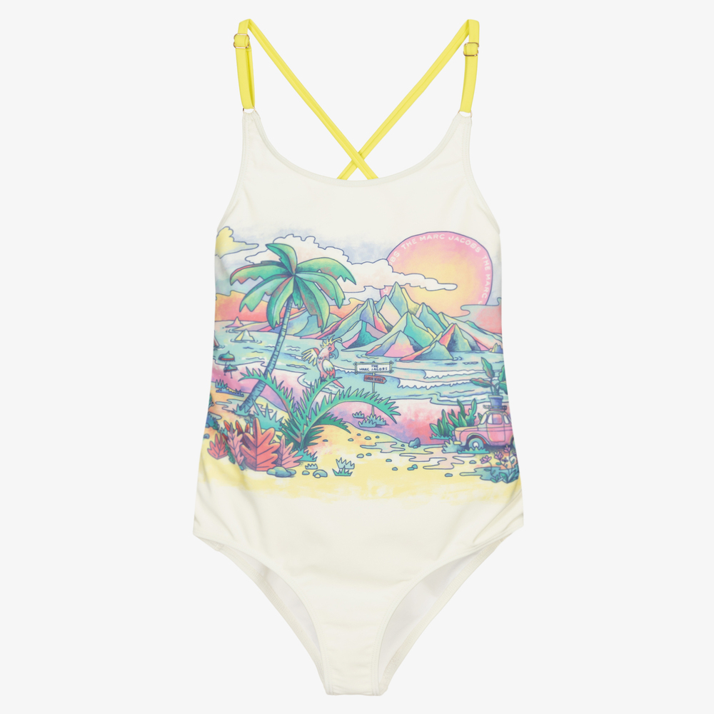 MARC JACOBS - Teen Ivory Hawaiian Swimsuit | Childrensalon