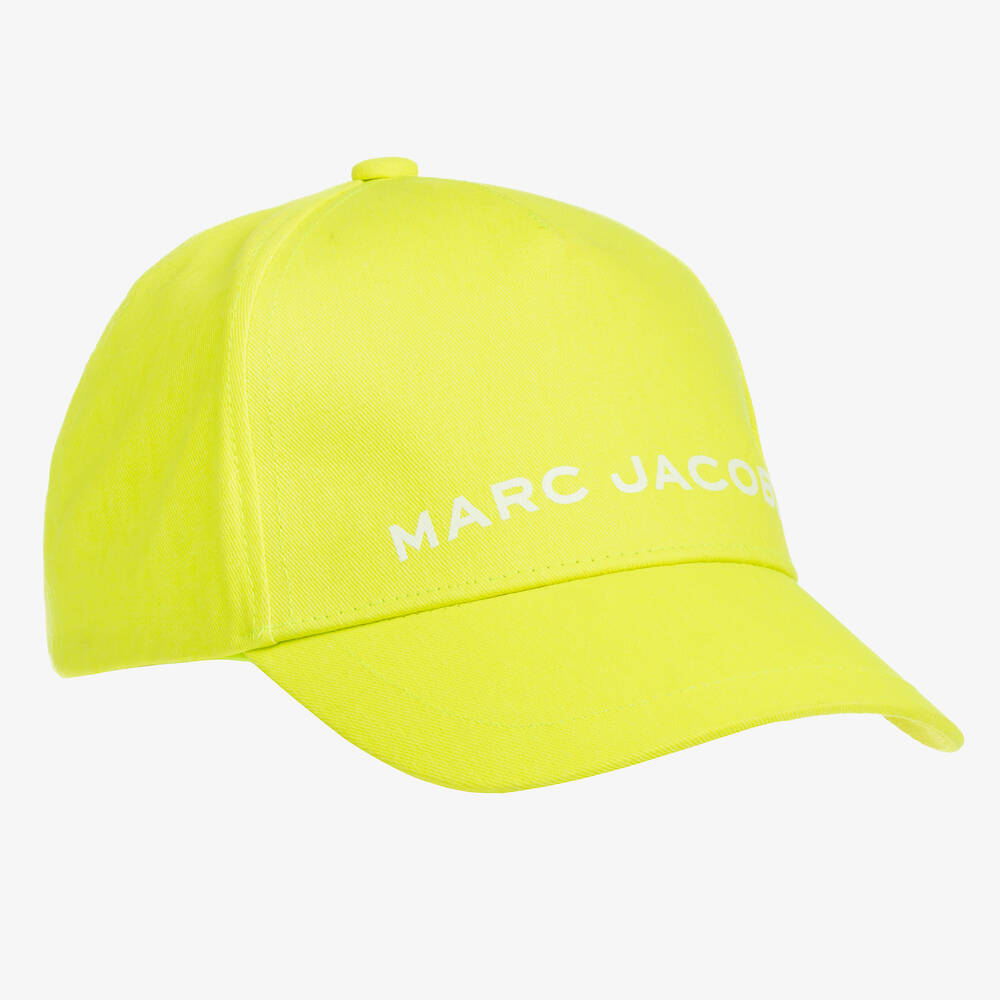 MARC JACOBS - Teen Neon Yellow Cotton Canvas Logo Cap | Childrensalon