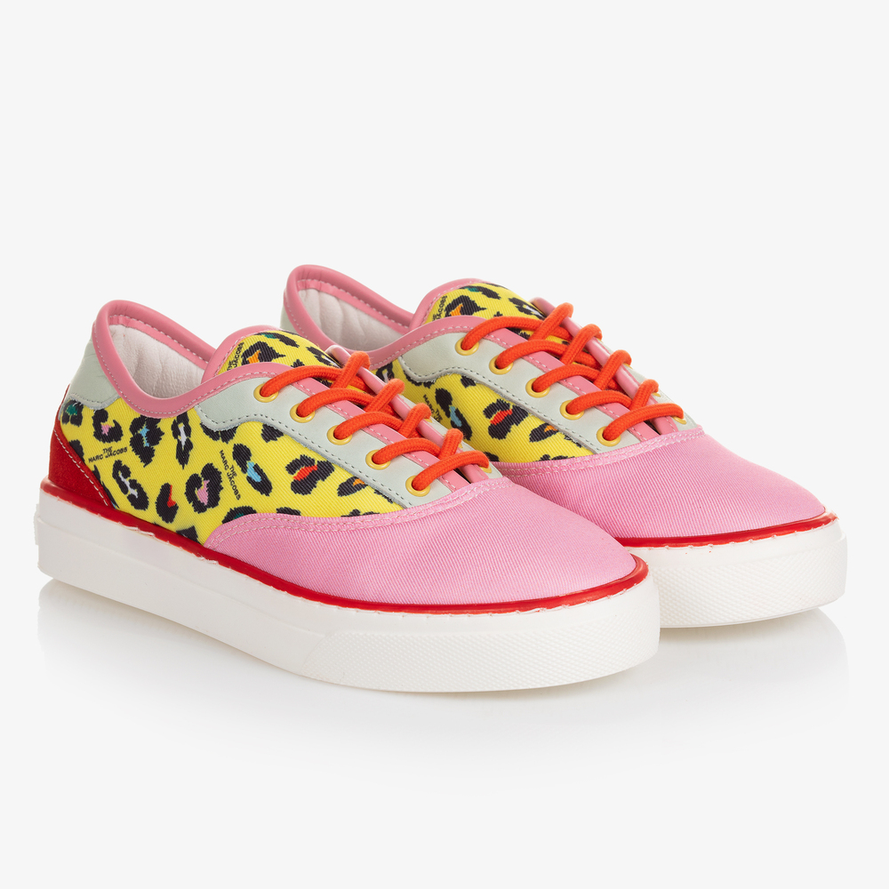 MARC JACOBS - Teen Pink Canvas Logo Trainers | Childrensalon