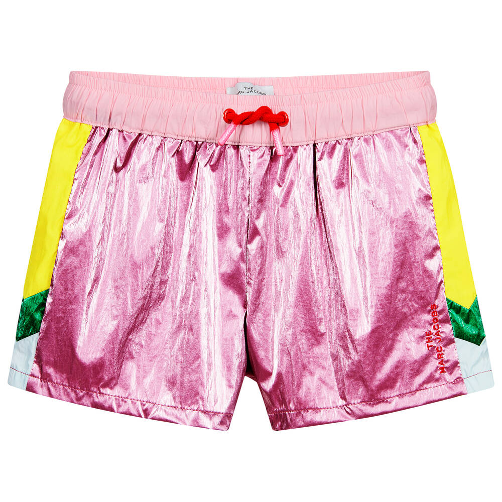 MARC JACOBS - Розовые шорты с цветовыми блоками для подростков | Childrensalon