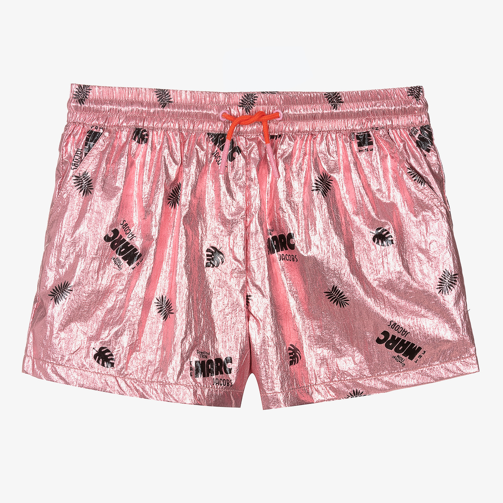 MARC JACOBS - Teen Pink Foil Logo Shorts | Childrensalon
