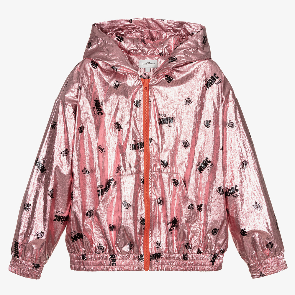 MARC JACOBS - Розовая куртка на молнии с эффектом металлик для подростков | Childrensalon