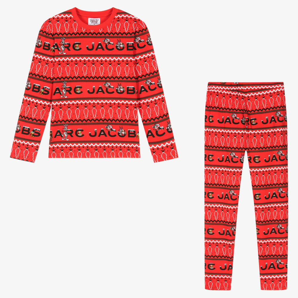 MARC JACOBS-Teen Red Cotton Festive Looney Tunes Pyjamas | Childrensalon Outlet
