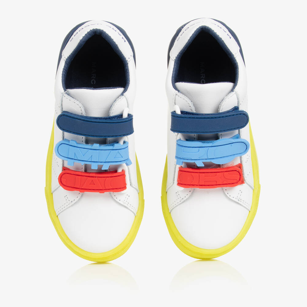 MARC JACOBS-Teen White Leather Logo Trainers | Childrensalon Outlet