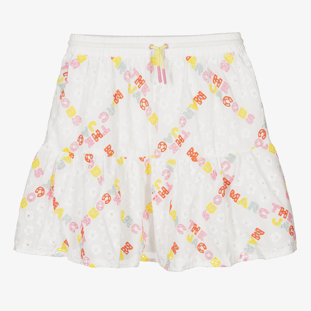 MARC JACOBS - Teen White Logo Cotton Skirt | Childrensalon