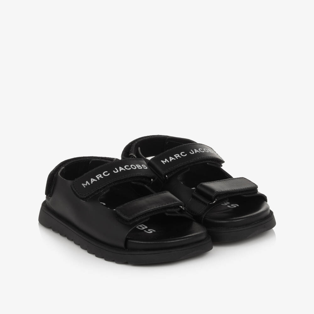 MARC JACOBS-Velcro Black Leather Footwear | Childrensalon Outlet