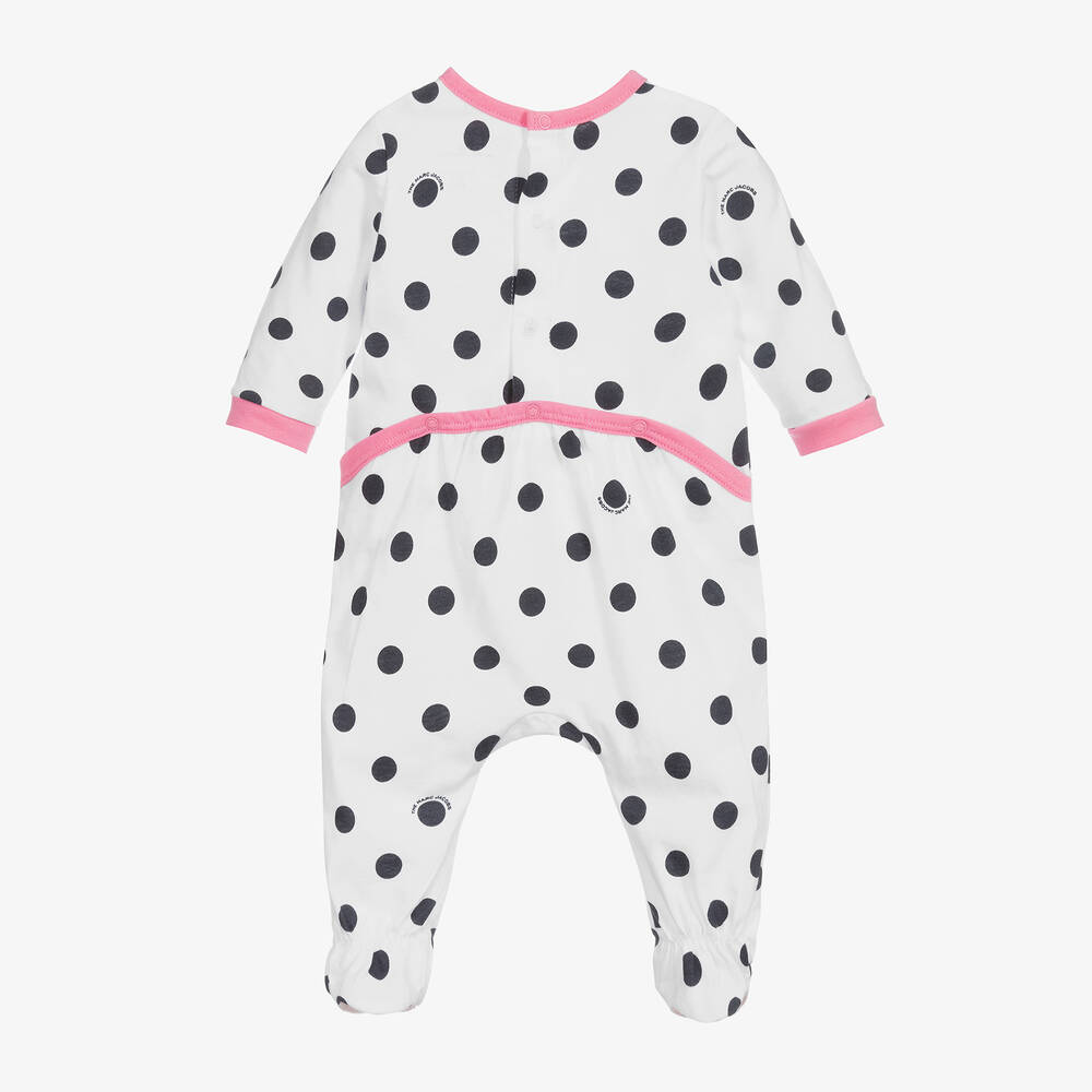 MARC JACOBS-White & Black Logo Babygrow | Childrensalon Outlet
