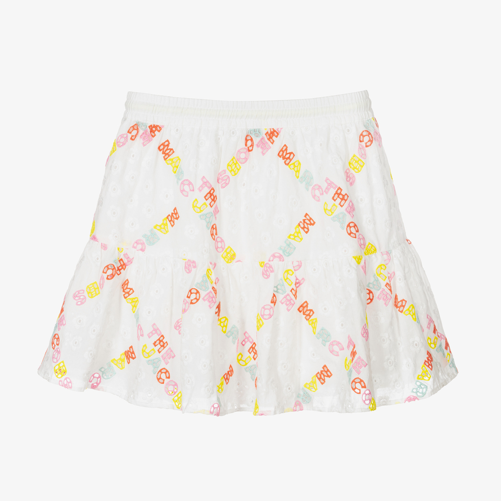MARC JACOBS-Белая юбка с вышивкой английской гладью | Childrensalon Outlet