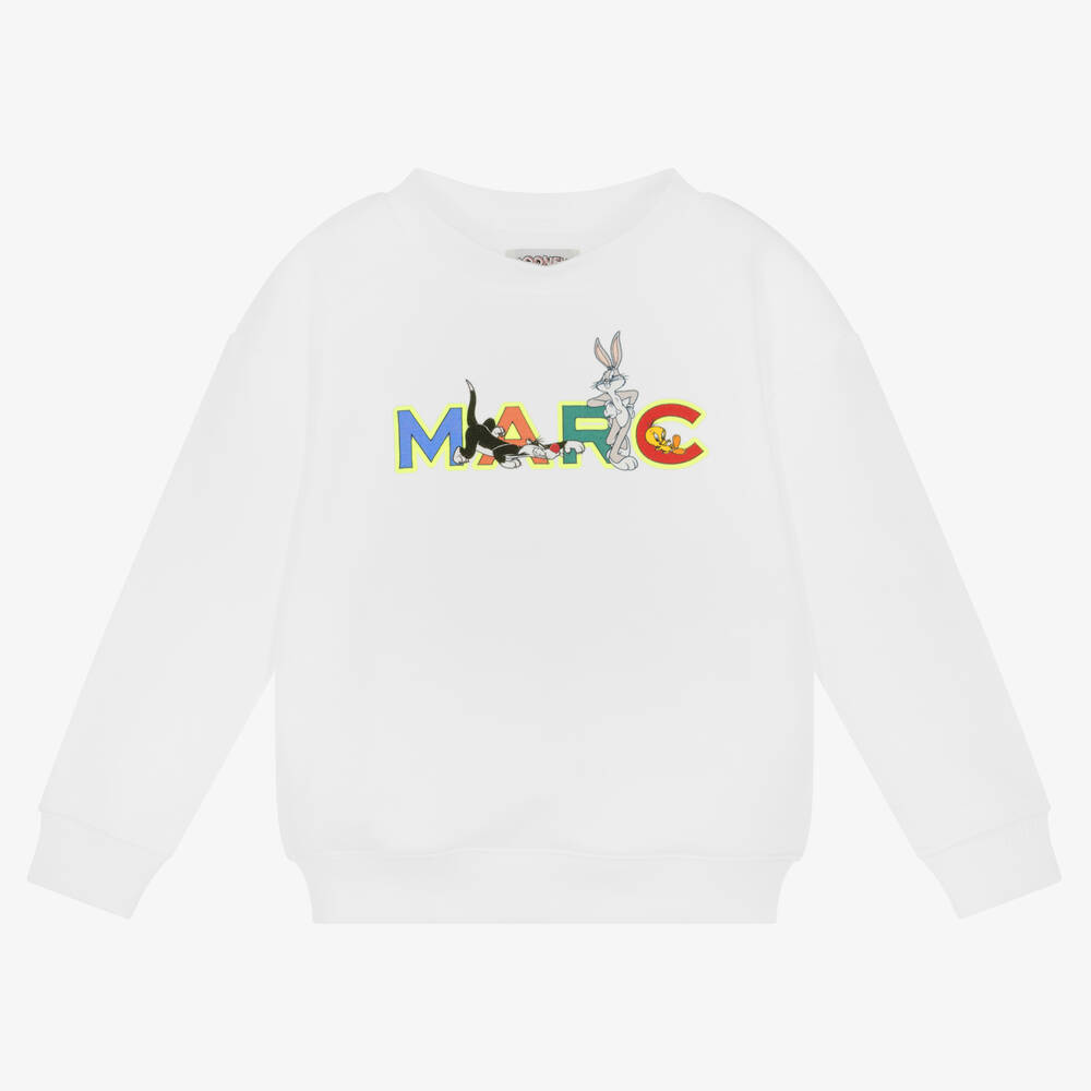 MARC JACOBS - White Cotton Looney Tunes Logo Sweatshirt | Childrensalon