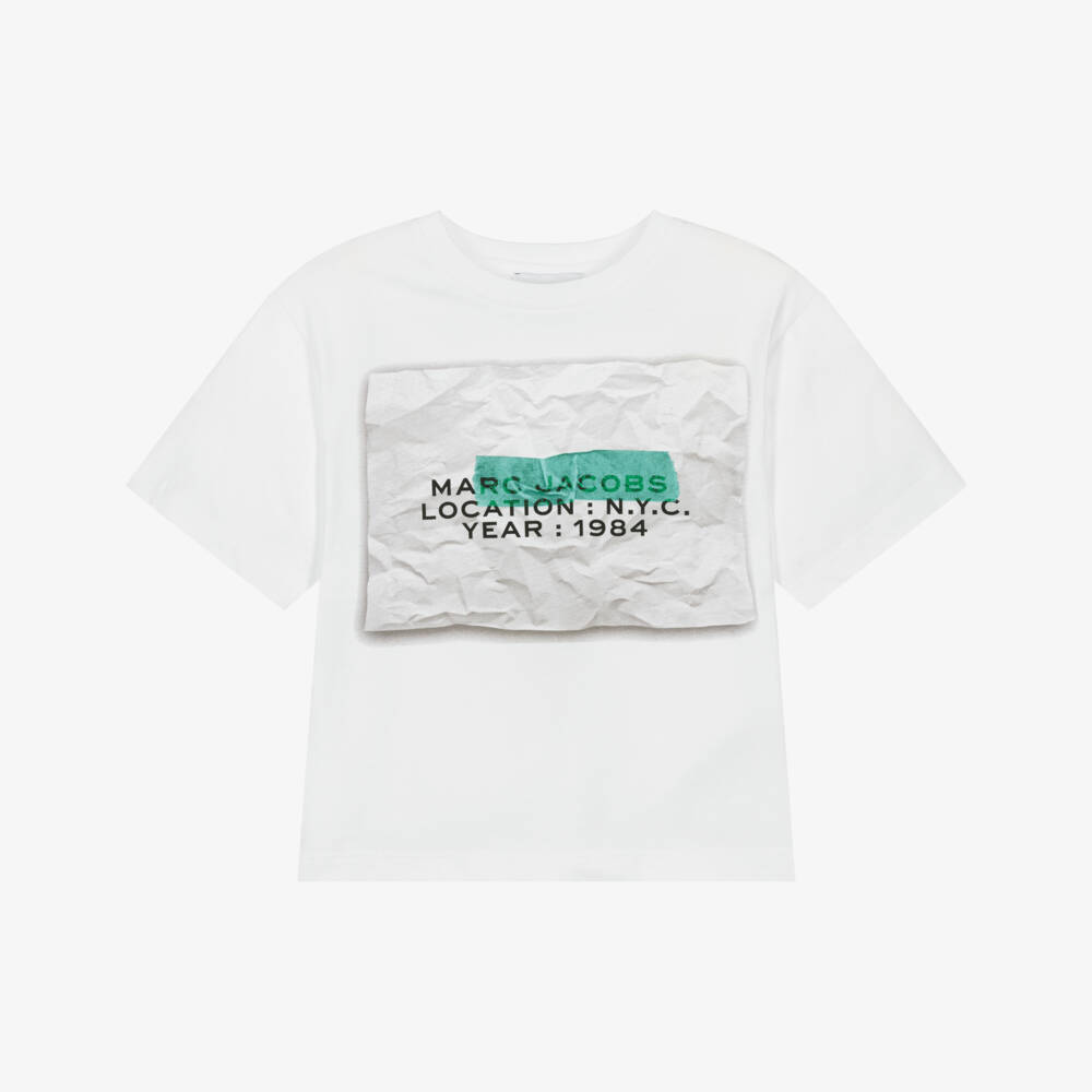 MARC JACOBS-White & Green Ss Tshirt | Childrensalon Outlet
