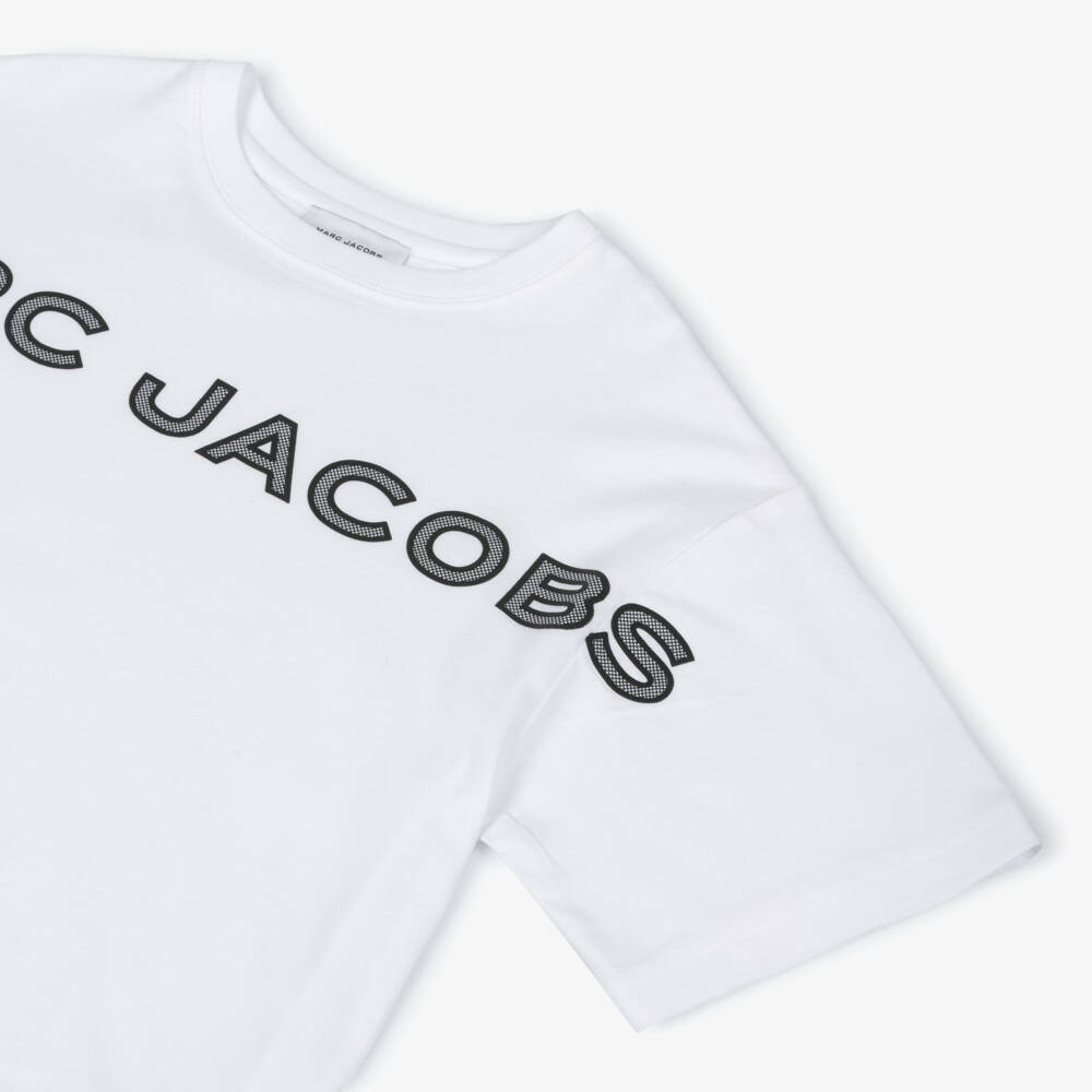 MARC JACOBS-White Logo Ss Tshirt | Childrensalon Outlet