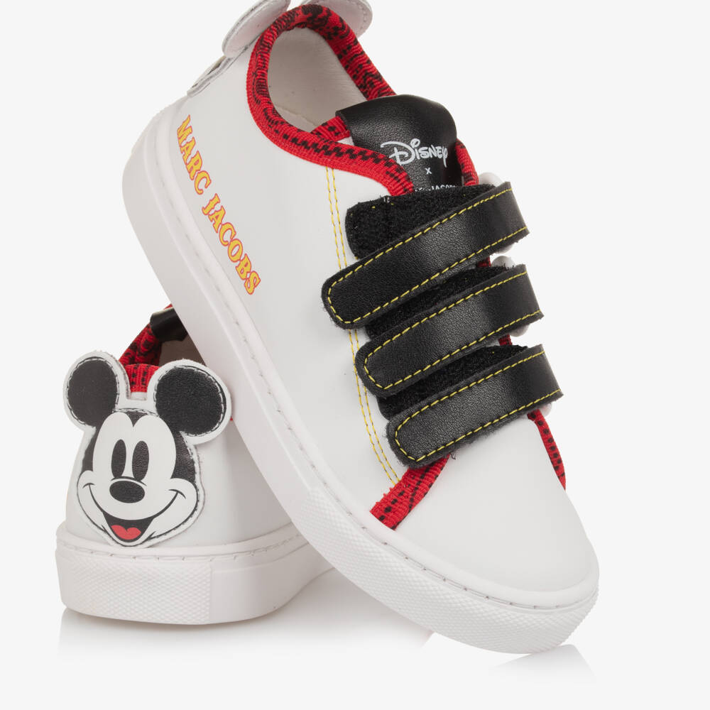 MARC JACOBS-White Mickey Mouse Velcro Trainers | Childrensalon Outlet