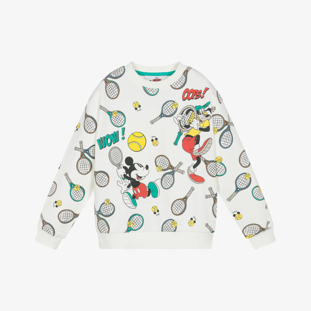 MARC JACOBS-White Mickey Print Sweatshirt | Childrensalon Outlet