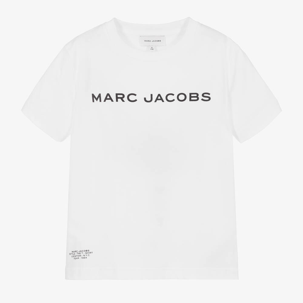 MARC JACOBS - White Organic Cotton Logo T-Shirt | Childrensalon