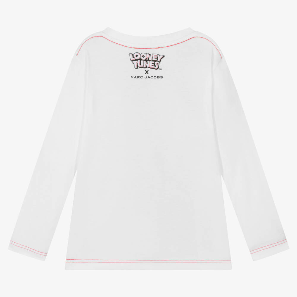 MARC JACOBS-White Organic Cotton Looney Tunes Top | Childrensalon Outlet