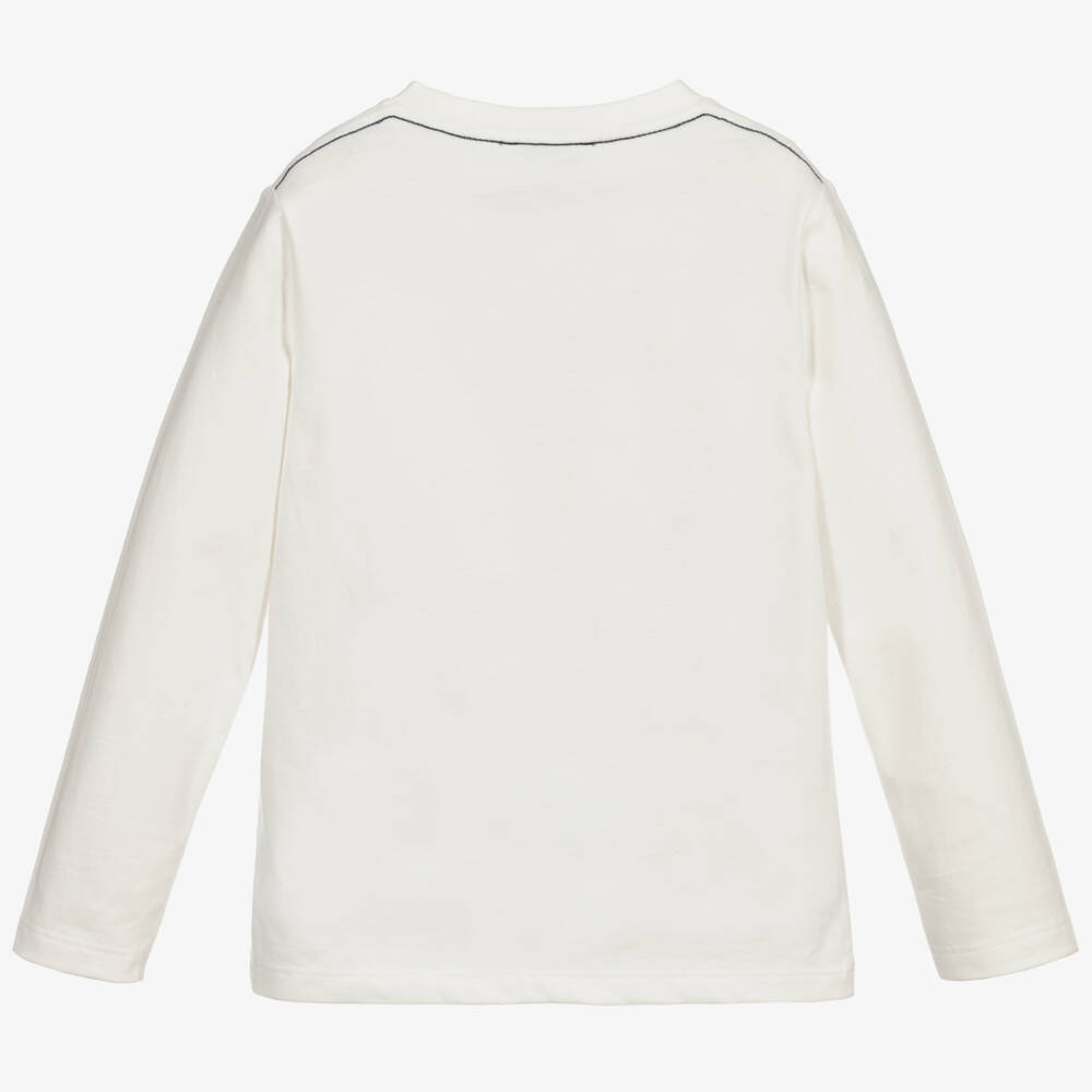 MARC JACOBS-توب قطن عضوي جيرسي لون أبيض للأولاد | Childrensalon Outlet