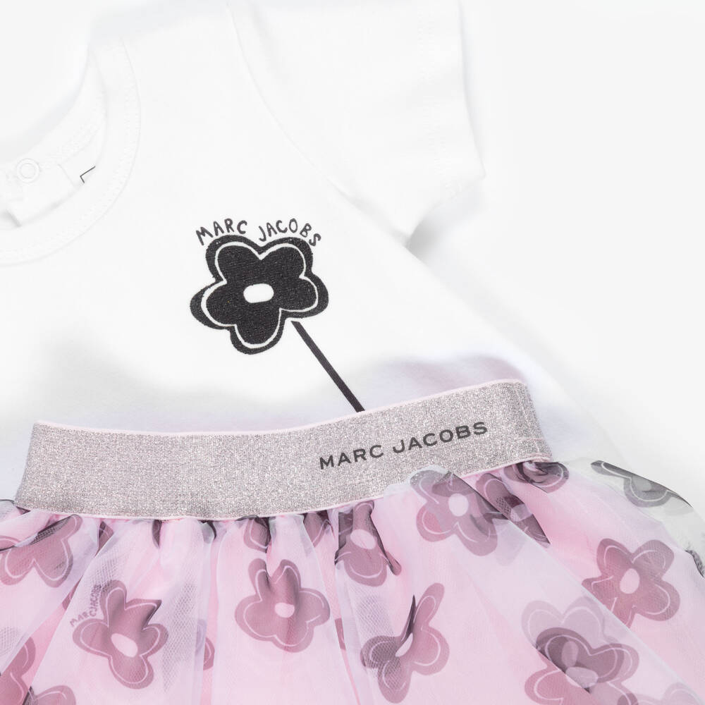 MARC JACOBS-White & Pink Tulle Skirt Set | Childrensalon Outlet