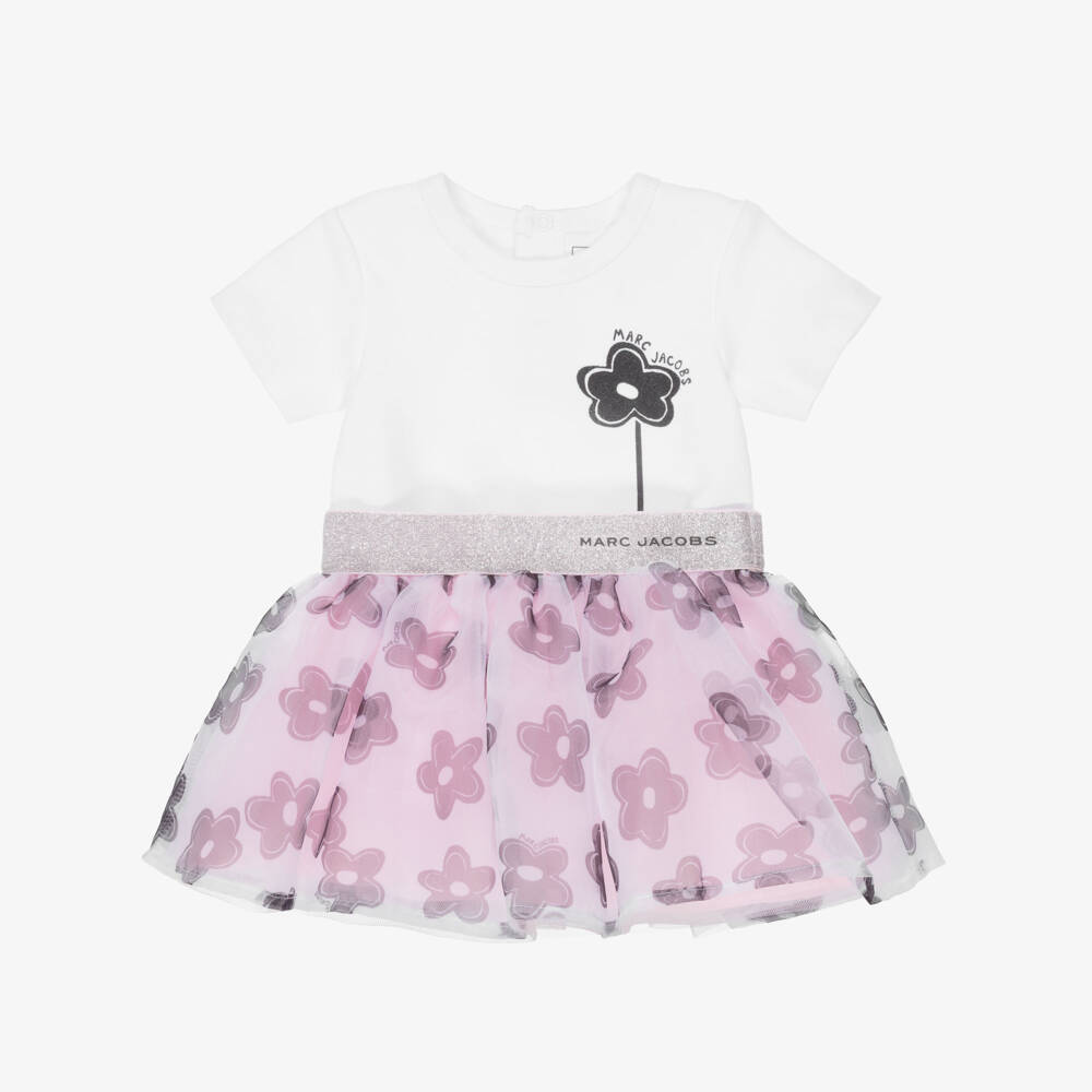 MARC JACOBS-White & Pink Tulle Skirt Set | Childrensalon Outlet