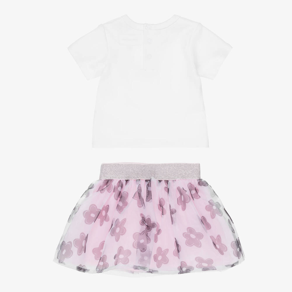 MARC JACOBS-White & Pink Tulle Skirt Set | Childrensalon Outlet