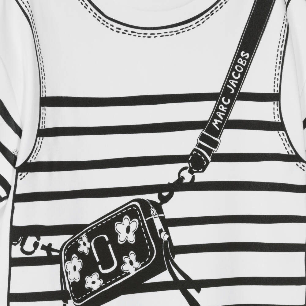 MARC JACOBS-White Printed Bag Dress | Childrensalon Outlet