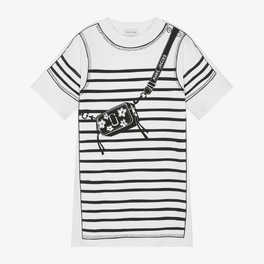 MARC JACOBS-White Printed Bag Dress | Childrensalon Outlet