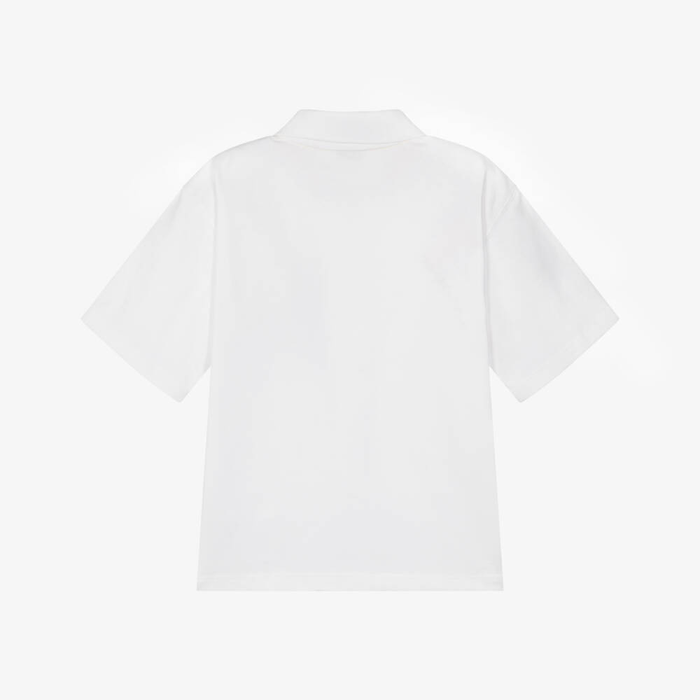 MARC JACOBS-White Printed Pocket Polo | Childrensalon Outlet