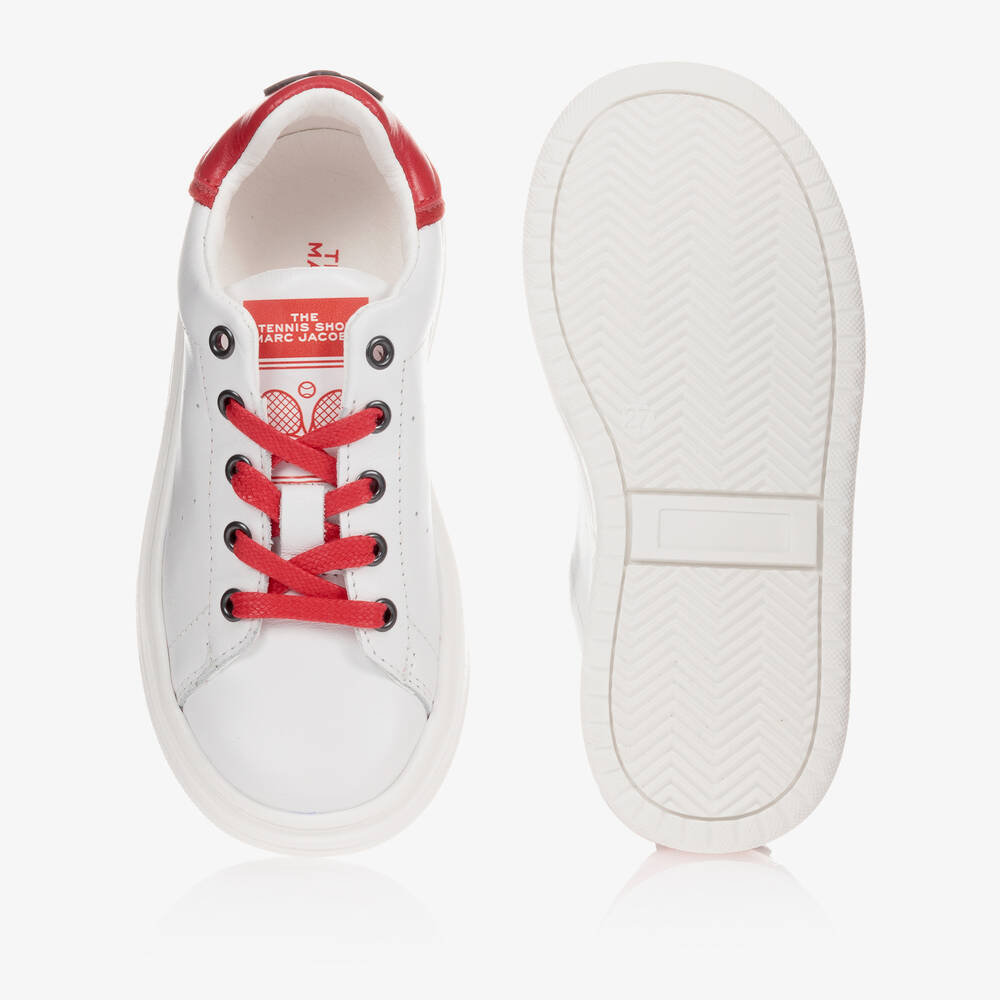MARC JACOBS White Red Leather Trainers Childrensalon Outlet