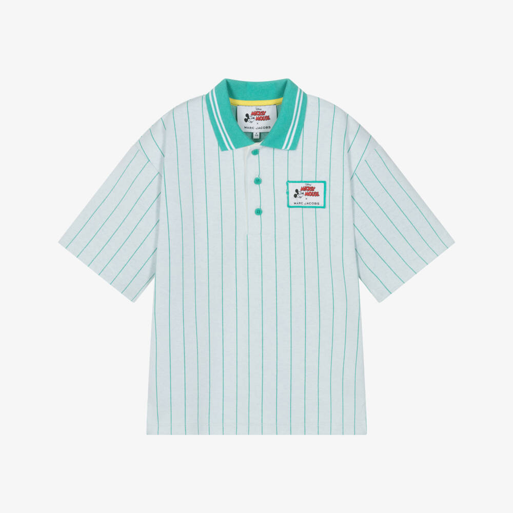 MARC JACOBS-White Striped Polo Shirt | Childrensalon Outlet