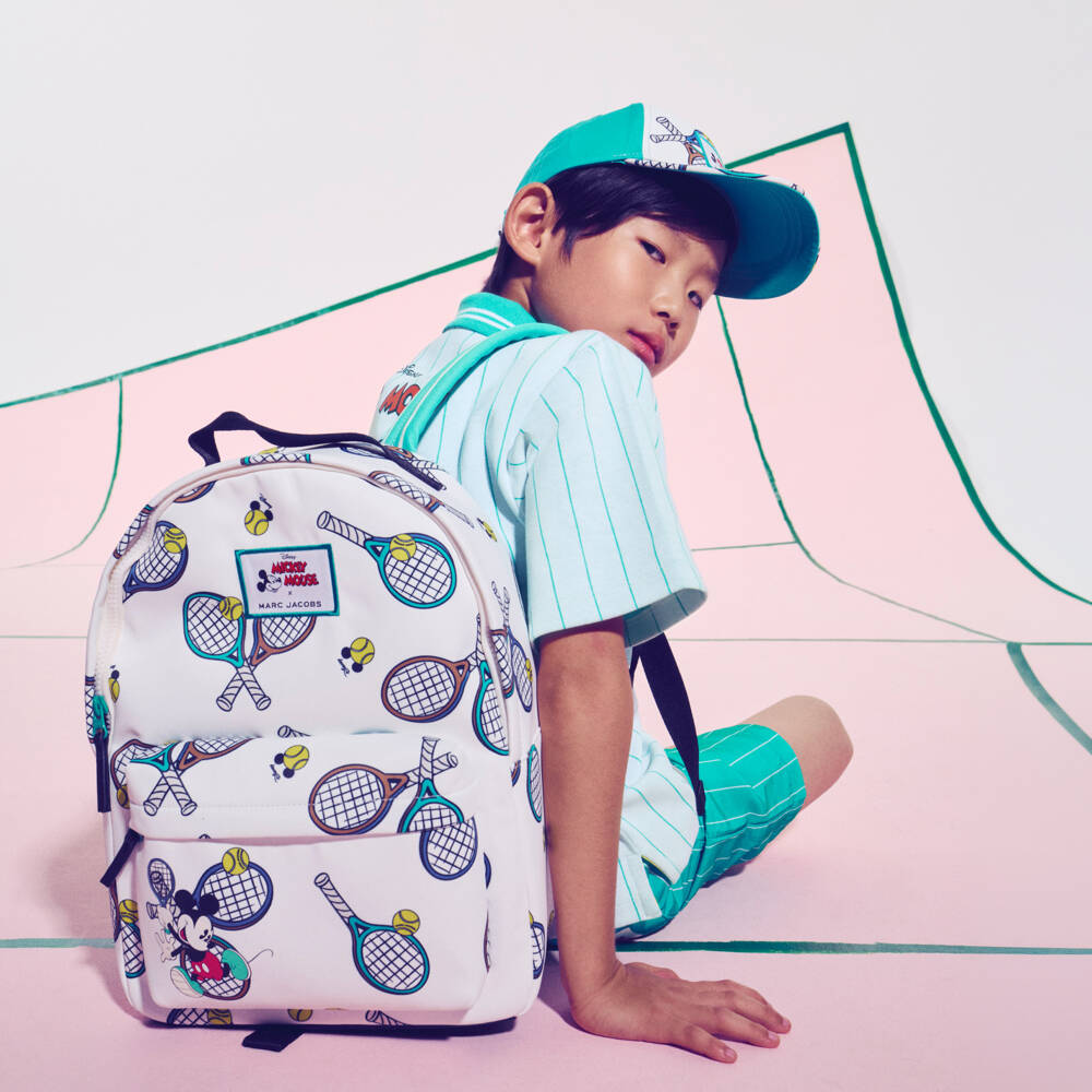 MARC JACOBS-White Striped Polo Shirt | Childrensalon Outlet
