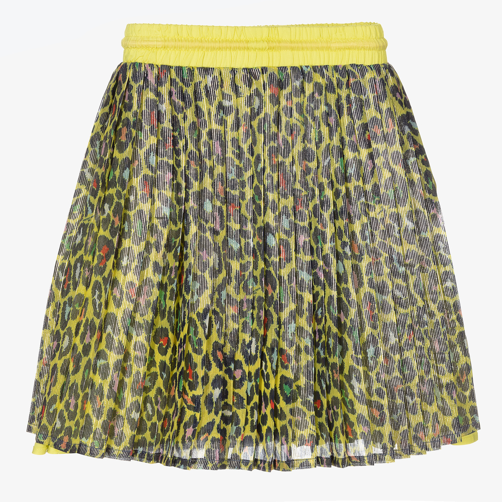 MARC JACOBS-Yellow Cheetah Pleated Skirt | Childrensalon Outlet