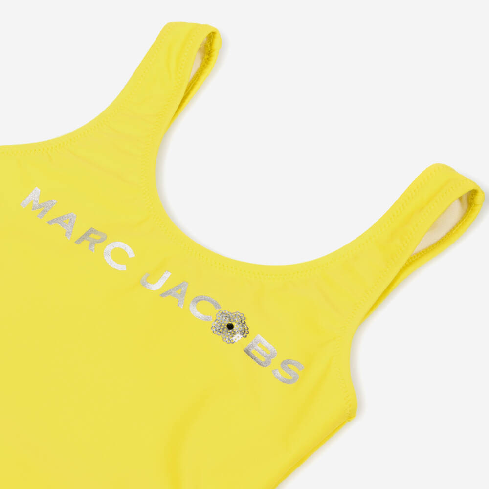 MARC JACOBS-Yellow Logo Swimsuit | Childrensalon Outlet