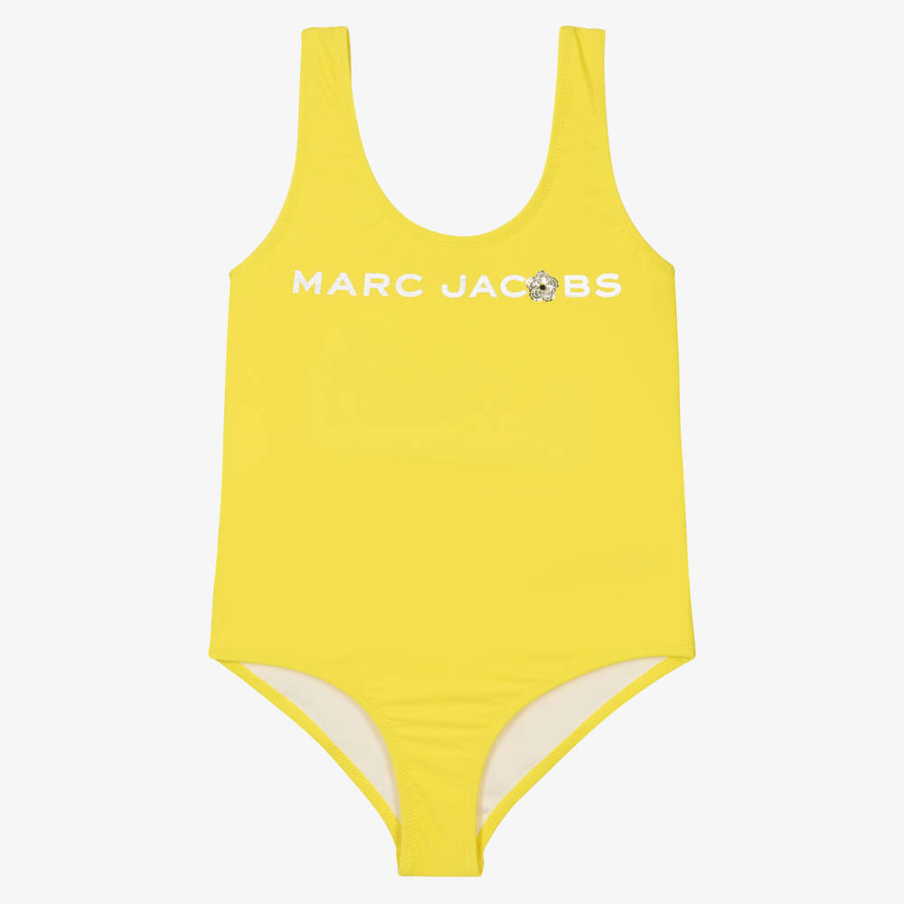MARC JACOBS-Yellow Logo Swimsuit | Childrensalon Outlet