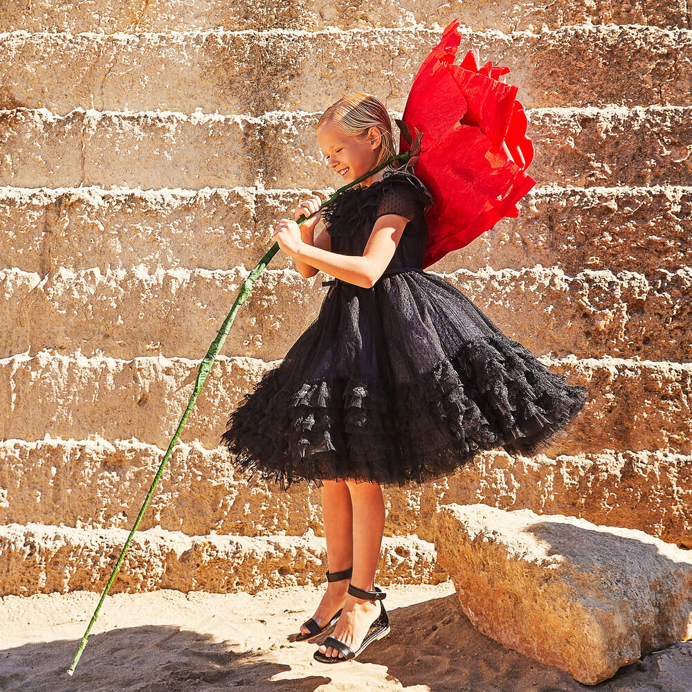 Marchesa Kids Couture Girls Black Tulle Dress Childrensalon Outlet