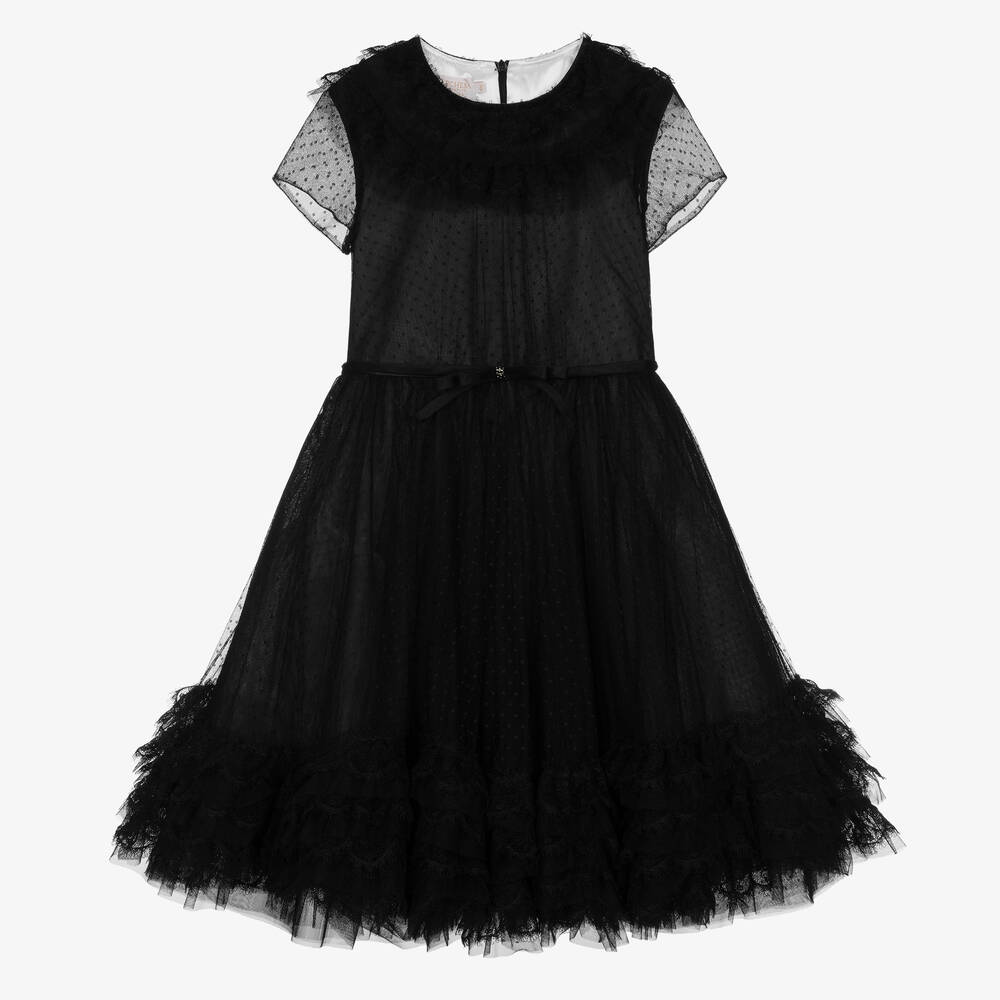 Marchesa Kids Couture - Черное платье из тюля для девочек | Childrensalon