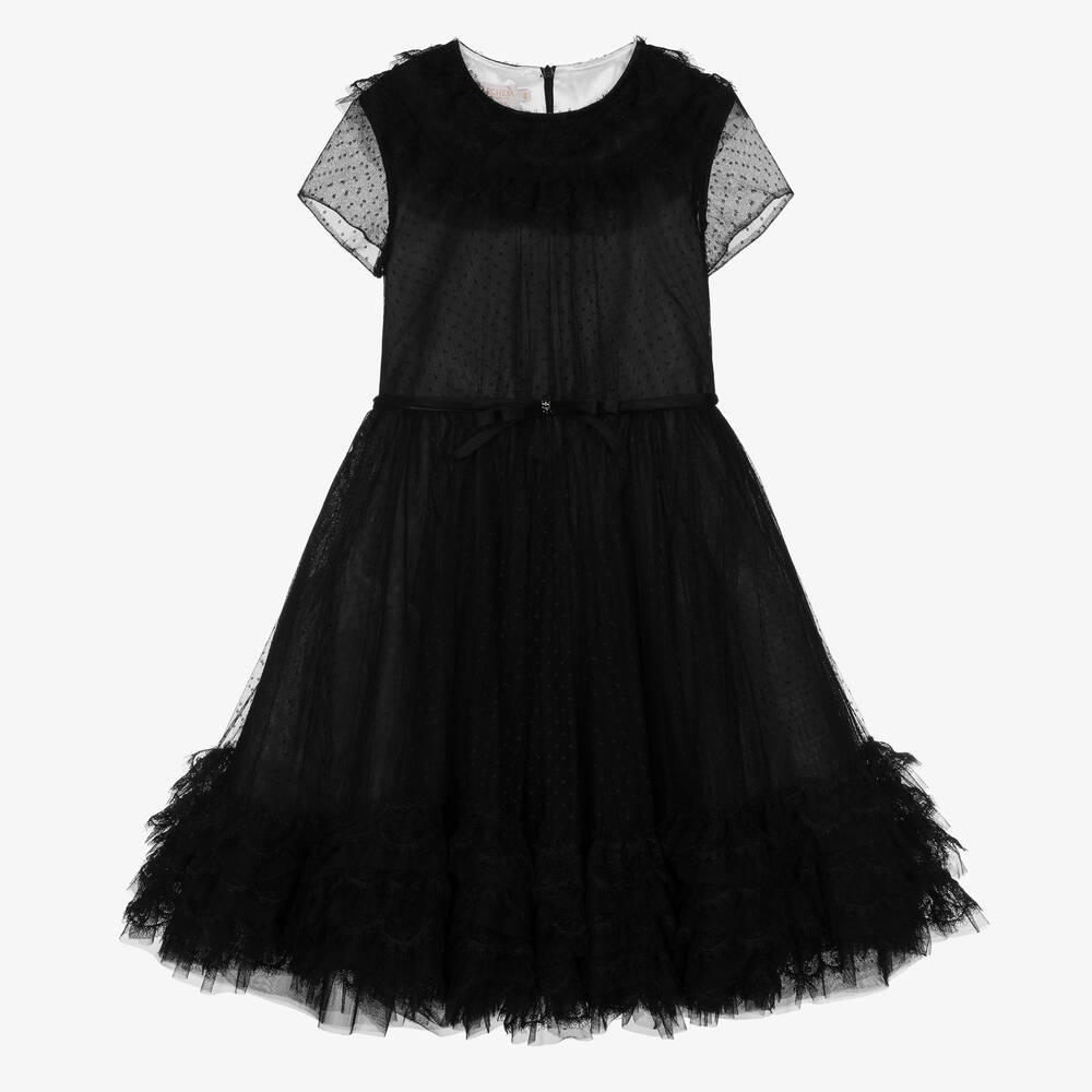 Marchesa Kids Couture - Robe noire en tulle fille | Childrensalon